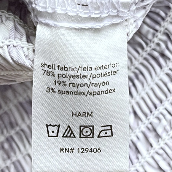 Venus Women’s 8 Floral Print Smocked Lavender Purple Puff Sleeve Top - Picture 7 of 8